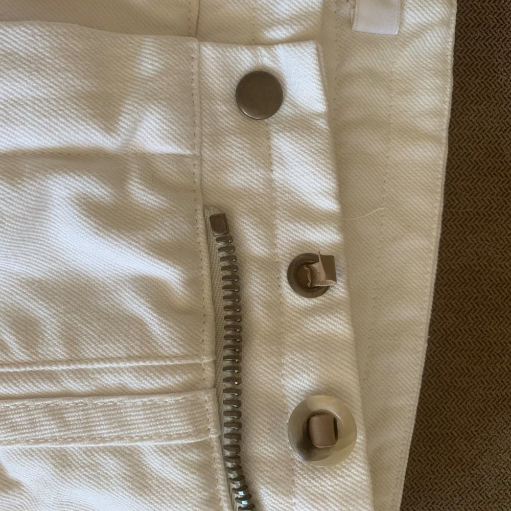 Chloe optic white denim straight leg ankle jeans - Picture 3 of 8